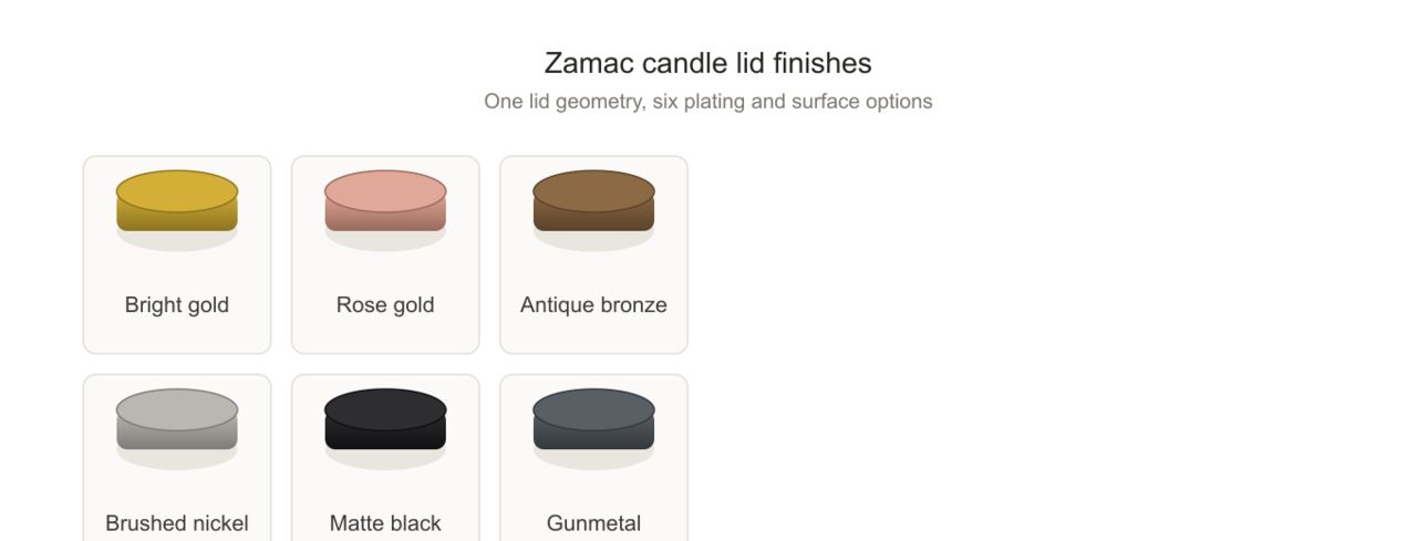Riyadh, Wholesale Products, Zamac Candle Lids For Home Fragrance Brands