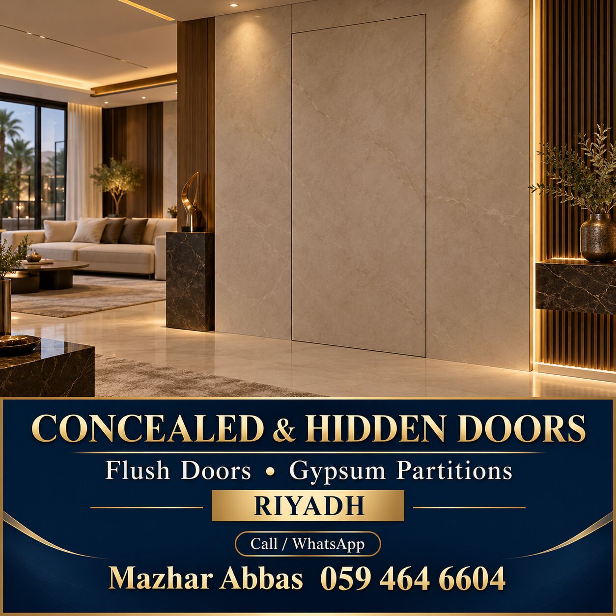 Riyadh, Interior Design, Concealed Doors | Hidden Doors | Flush Doors | Riyadh