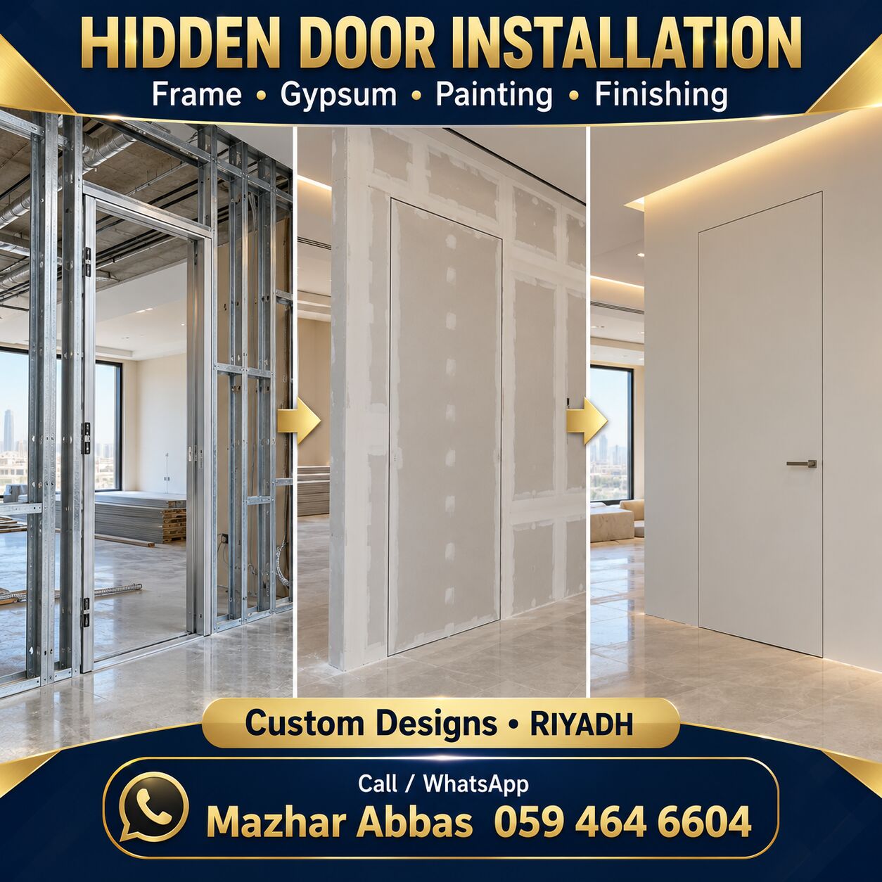 Riyadh, Interior Design, Concealed Doors | Hidden Doors | Flush Doors | Riyadh