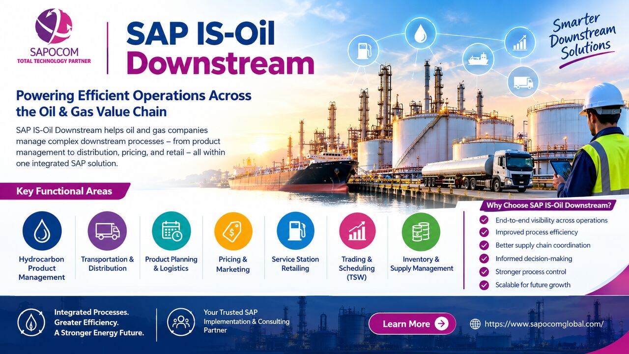 Mumbai, Computers, SAP IS-Oil Downstream Streamlining Oil And Gas Operations