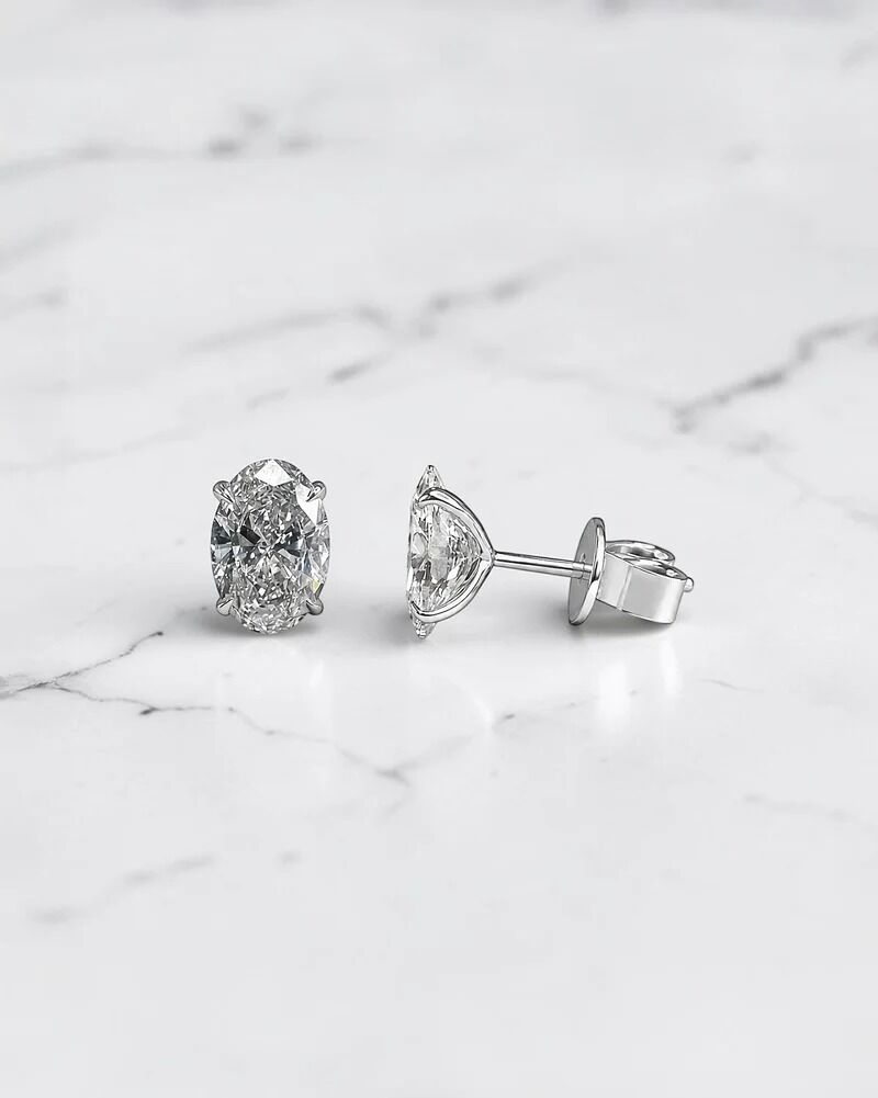 London, Jewelry, GBP 1250,  Timeless Luxury: Elegant Oval Diamond Stud Earrings For Women
