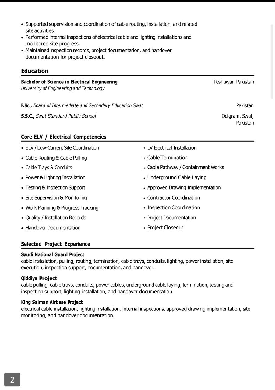 Riyadh, Job Seekers, ELV ENGINEER