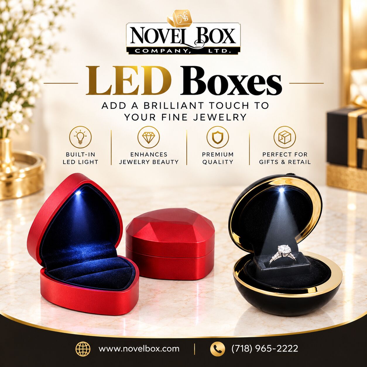 New York, Jewelry, USD 310,  Premium LED Jewelry Boxes