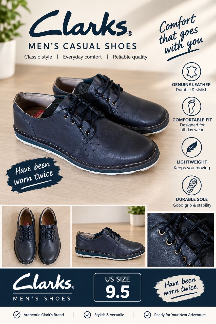 Al Jubail Al Balad, Clothing & Accessories, SAR 180,  Clarks Men&rsquo;s Shoes &ndash; Navy Blue