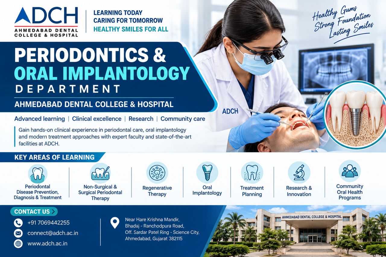 Ahmedabad, Dental, Periodontics & Oral Implantology Department In Ahmedabad | ADCH