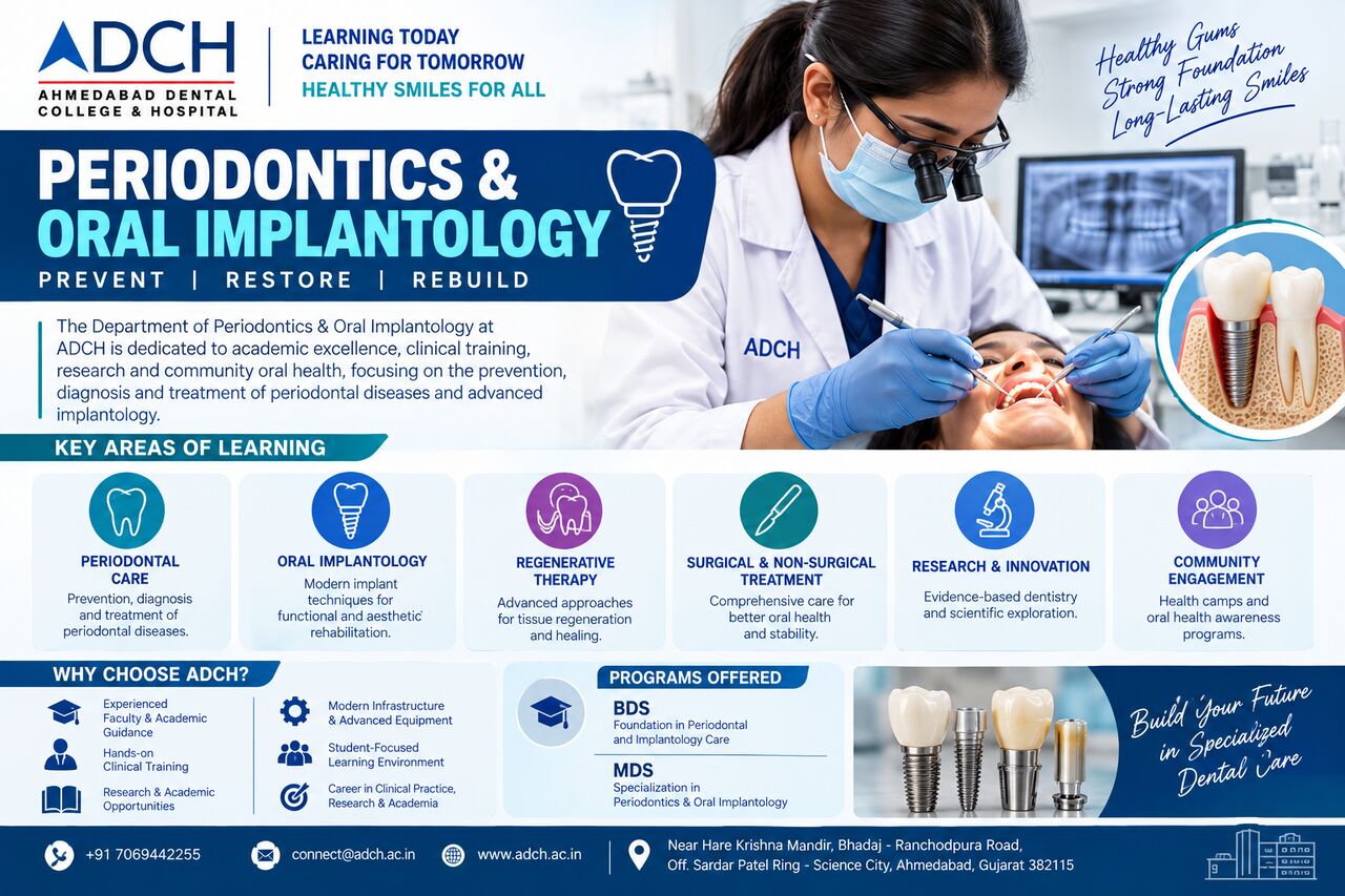 Ahmedabad, Dental, Periodontics & Oral Implantology Department In Ahmedabad | ADCH