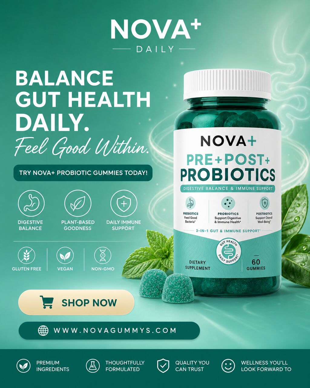 Mumbai, Health & Beauty Items, INR 599,  Buy Novaplus Probiotic+ Gummies &ndash; 3-in-1 Biotic Formula