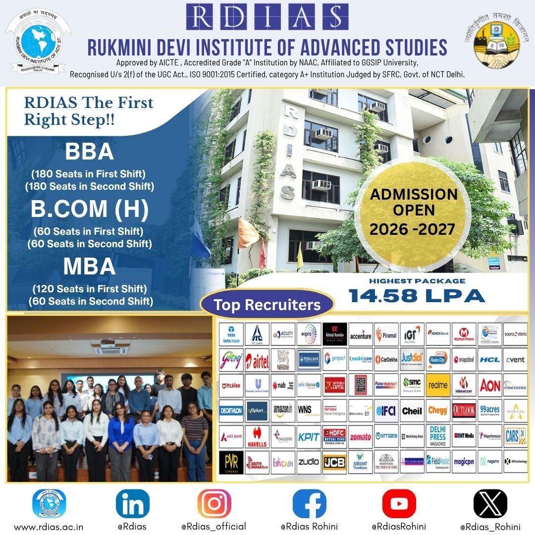 New Delhi, Education, Best Private MBA College In Delhi For Career & ROI - RDIAS