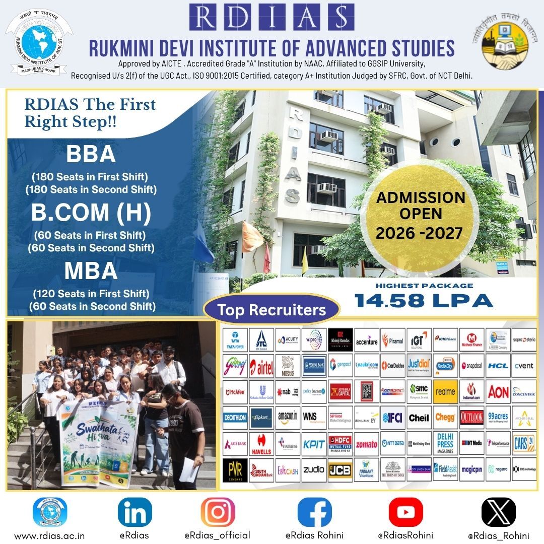 New Delhi, Education, Top-Ranking IPU MBA And BBA Colleges In Delhi - RDIAS