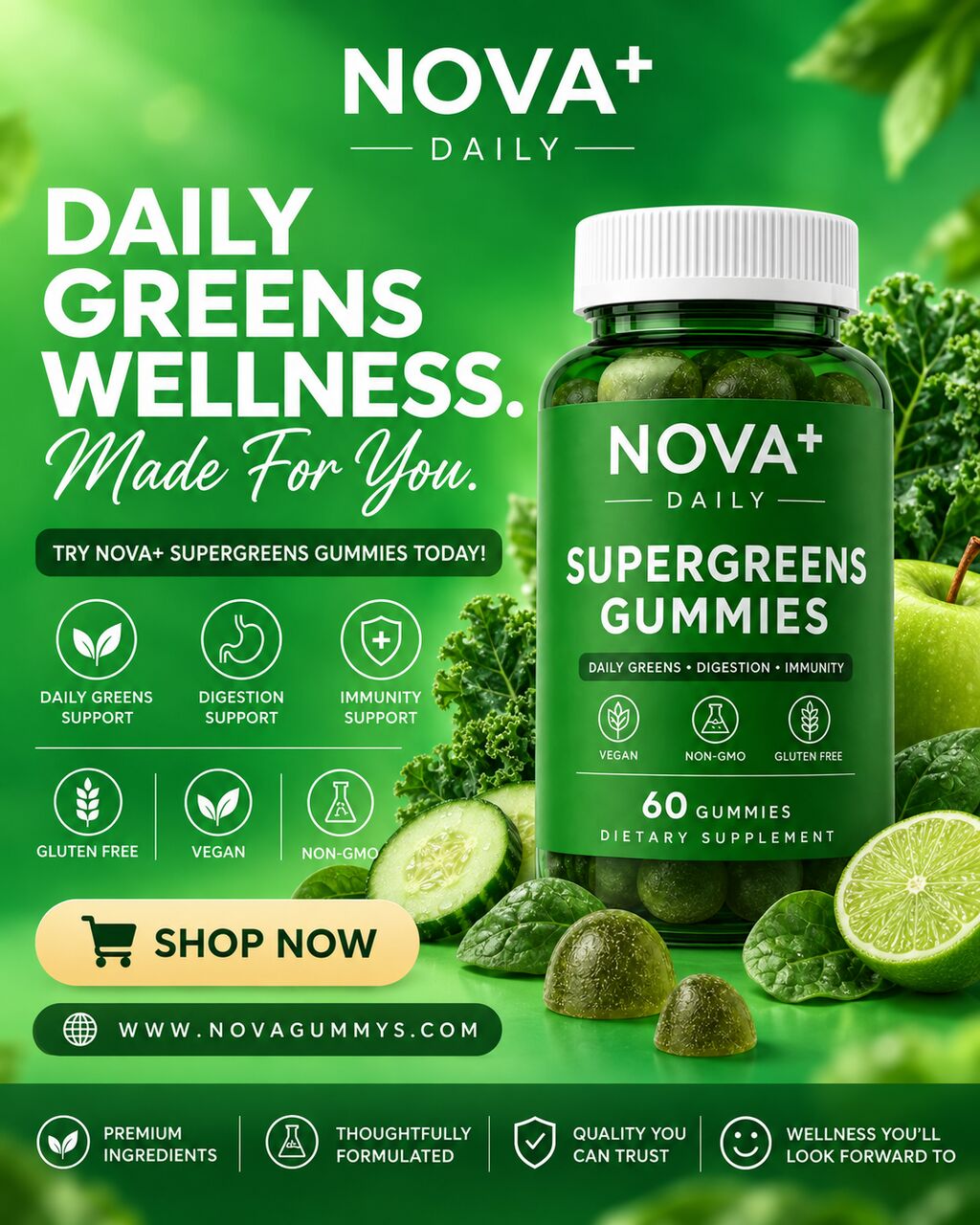 Mumbai, Health & Beauty Items, INR 599,  Buy Novaplus Supergreens Gummies &ndash; No Mixing Required