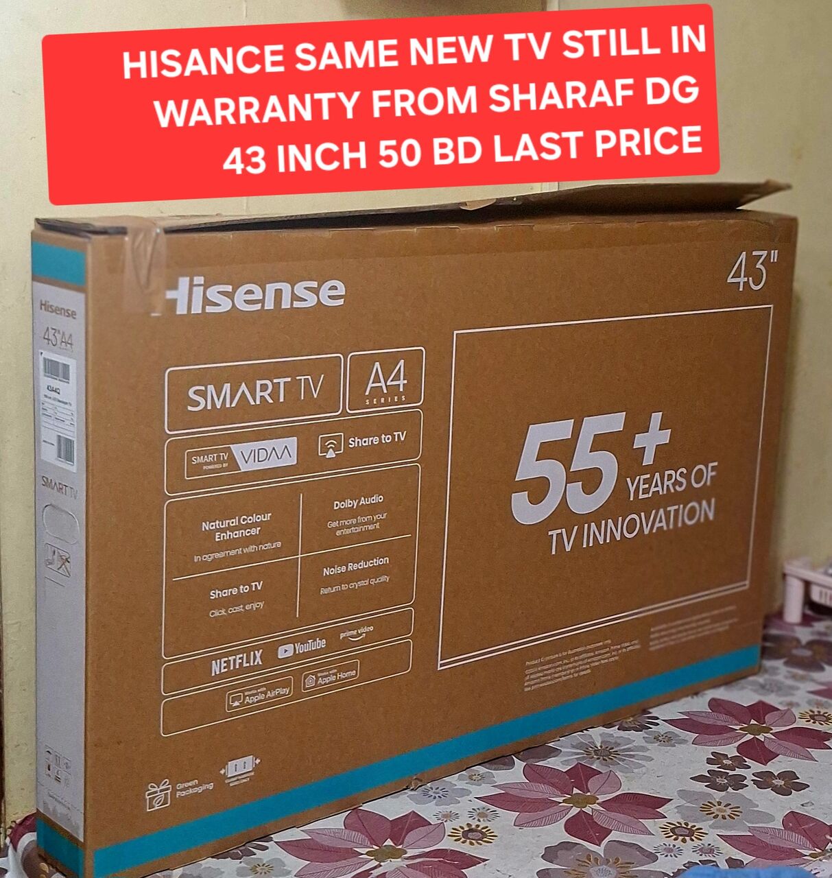 Manama, Electronics, BHD 50,  Smart Tv 50 Inch Hisance Still In Waranty 50 Bd Last Hisance Msg 3670 8372 Wts Ap No Call