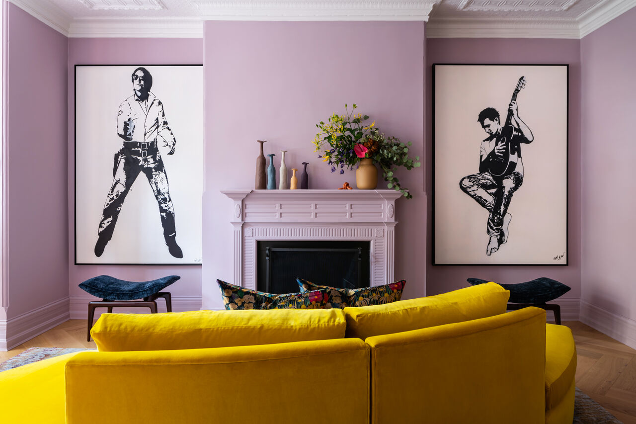 Gurgaon, Household Items, Purple And White Colour Combination For Elegant Walls