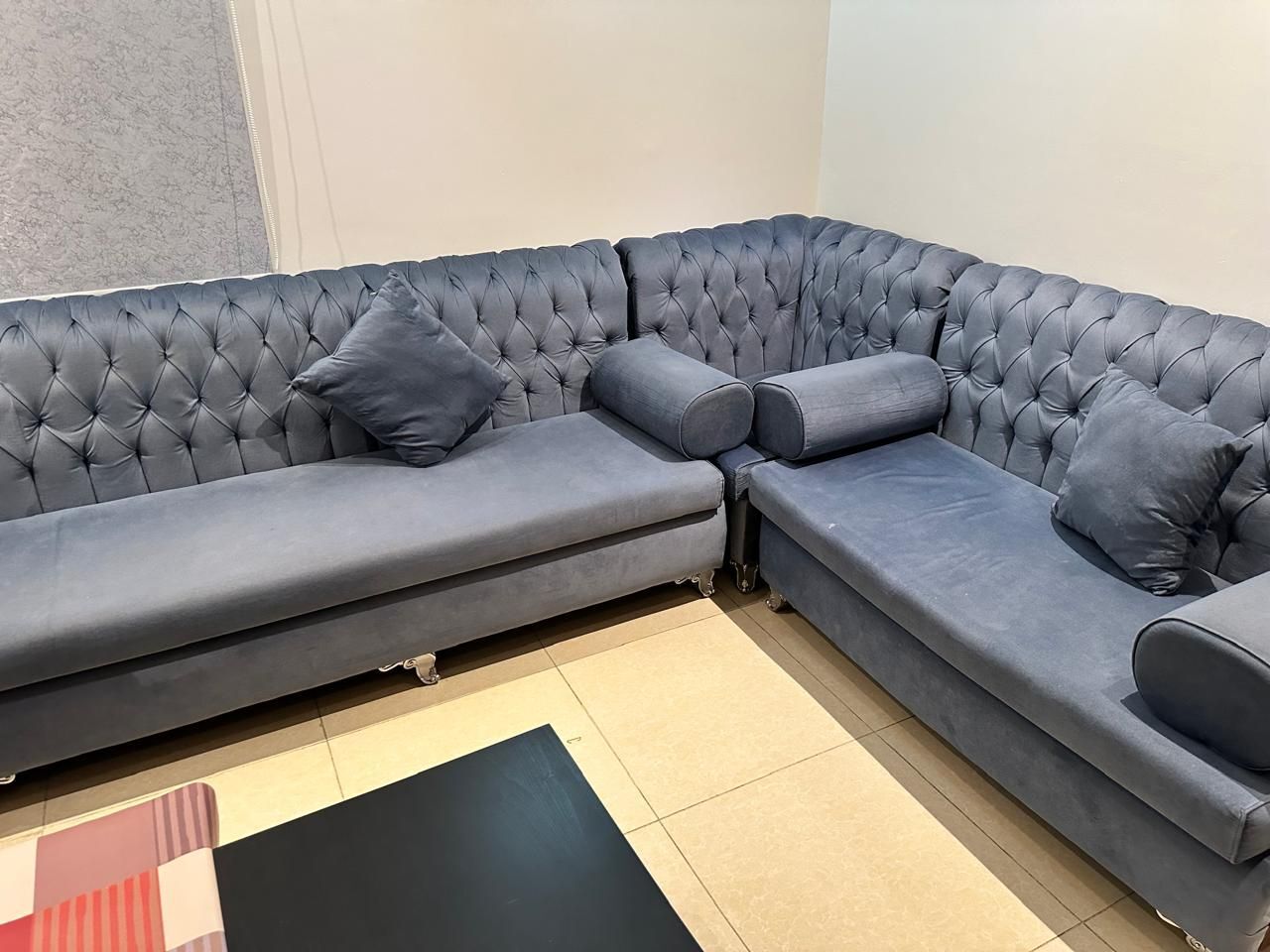 Bani Malik, Furniture, SAR 1250,  Luxury Large L-Shaped Tufted Chesterfield Sofa Set For Sale