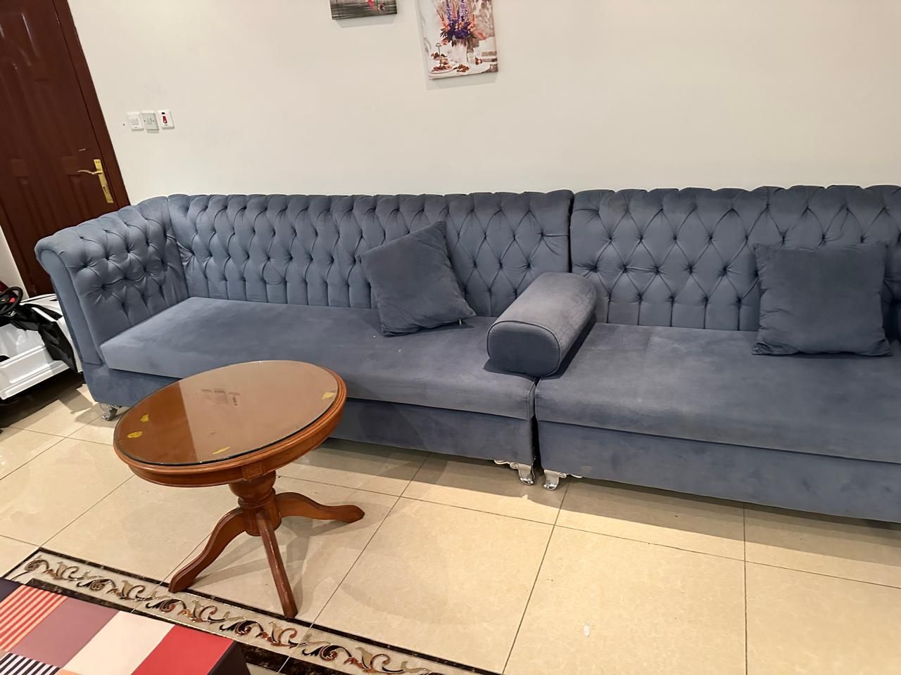 Bani Malik, Furniture, SAR 1250,  Luxury Large L-Shaped Tufted Chesterfield Sofa Set For Sale