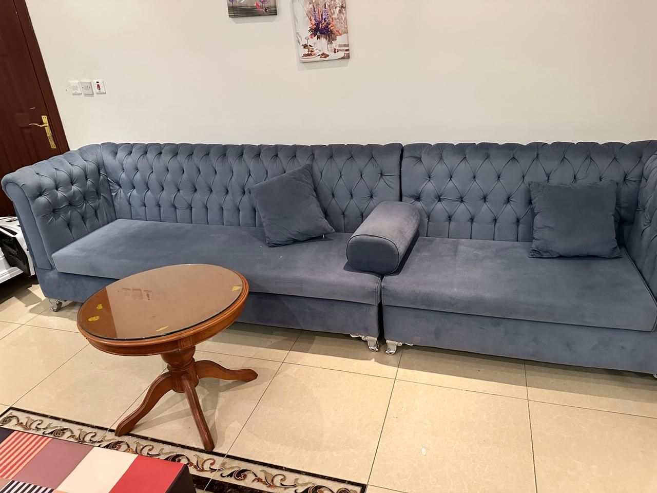 Bani Malik, Furniture, SAR 1250,  Luxury Large L-Shaped Tufted Chesterfield Sofa Set For Sale