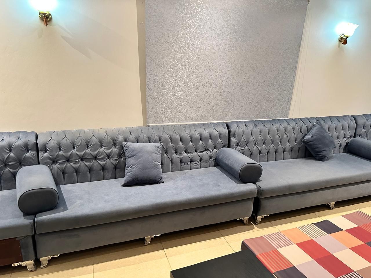 Bani Malik, Furniture, SAR 1250,  Luxury Large L-Shaped Tufted Chesterfield Sofa Set For Sale
