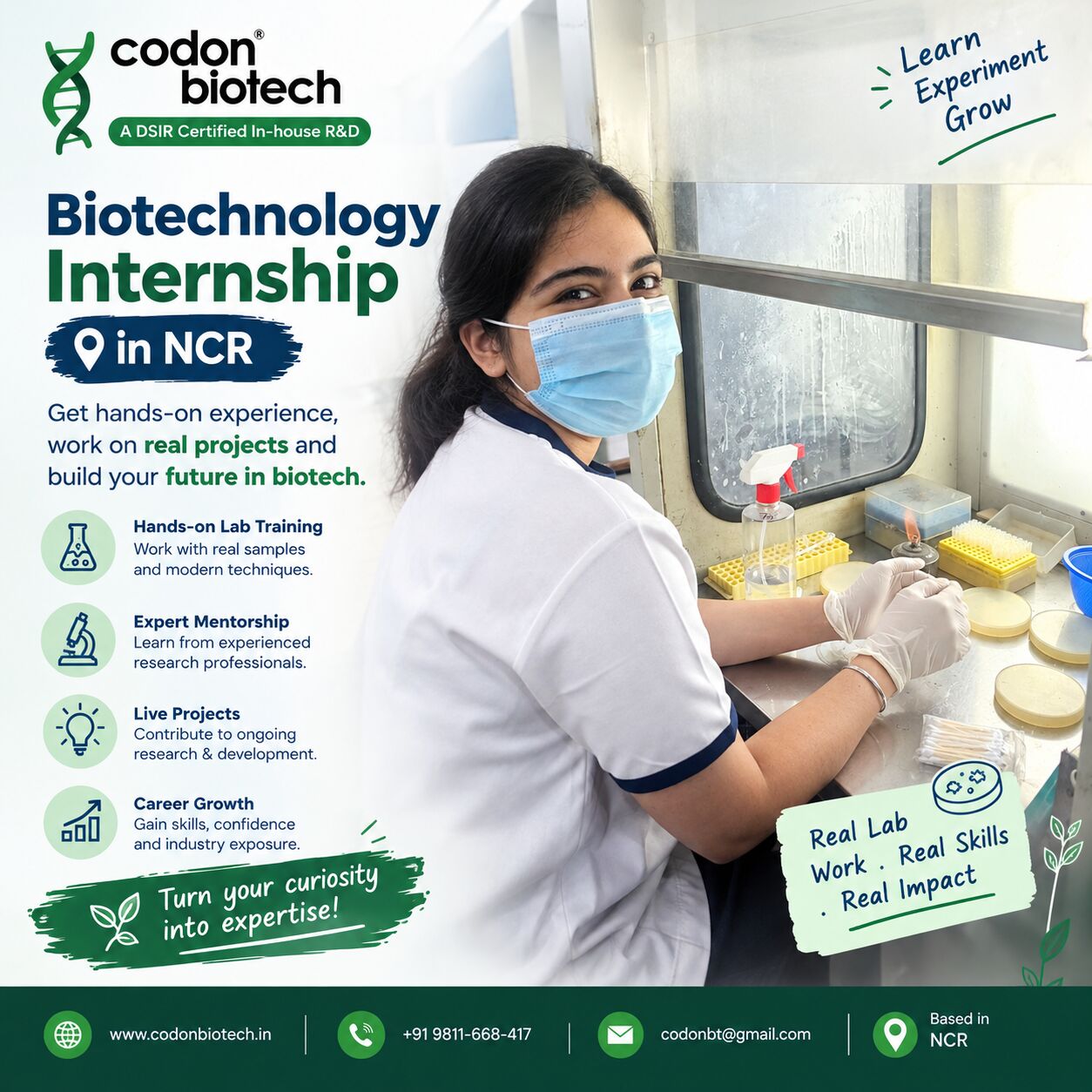 Noida, Lessons Offered, Gain Practical Experience With A Biotechnology Internship In NCR