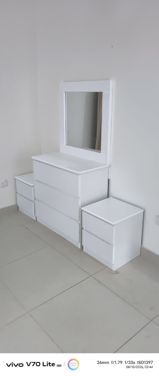 Jeddah, Furniture, SAR 1700,  ✨ Brand New Complete Bedroom Set | Bed With Mattress + 4-Door Wardrobe + Dressing Table