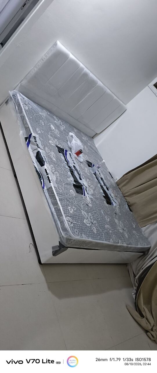Jeddah, Furniture, SAR 1700,  ✨ Brand New Complete Bedroom Set | Bed With Mattress + 4-Door Wardrobe + Dressing Table