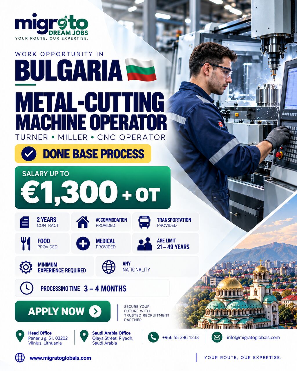 Riyadh, Immigration, Vacancies And Demands In Europe - Bulgaria - Done Base