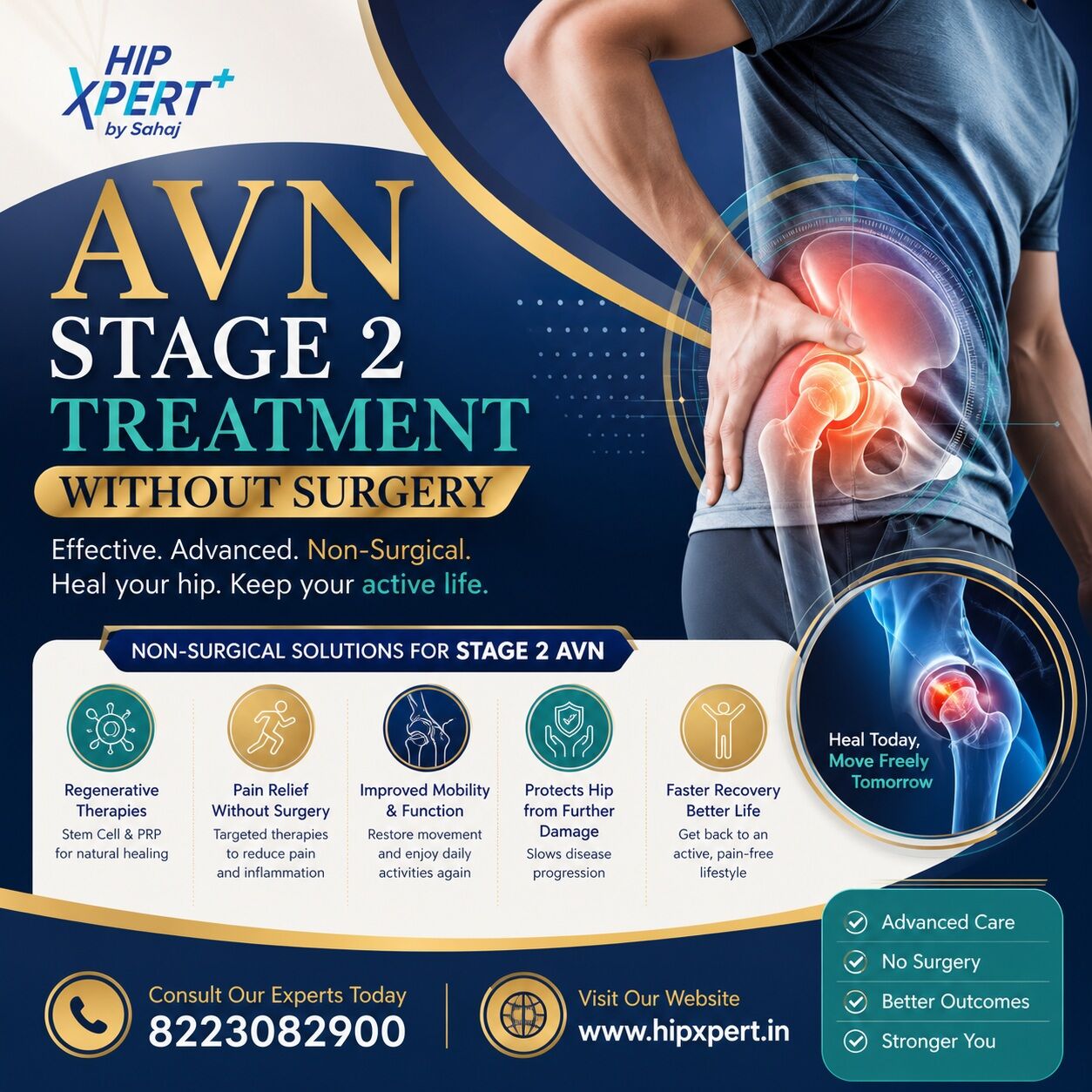 Indore, Health, AVN Stage 2 Treatment Without Surgery - HipXpert