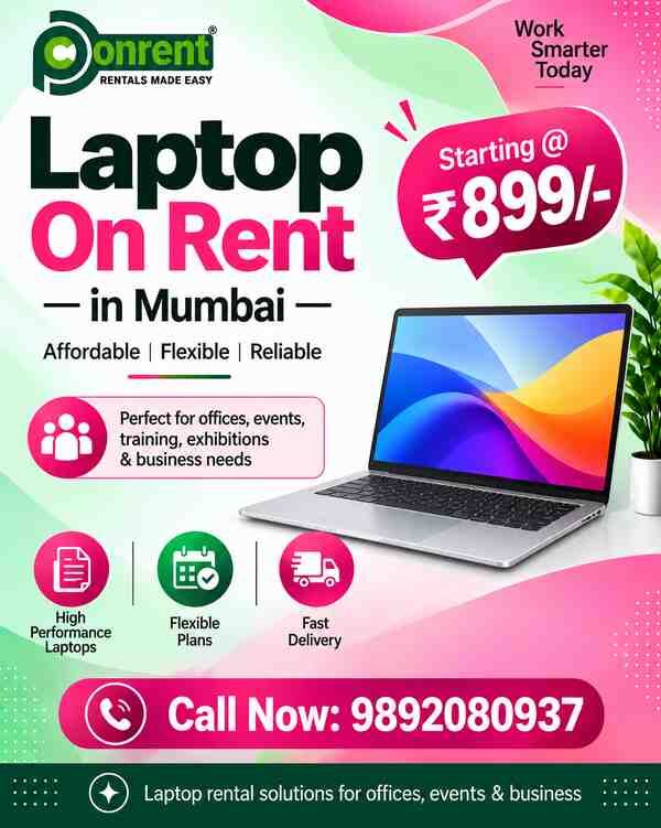 Thane, Electronics, INR 899,  💻 Laptop On Rent In Mumbai Starting @ ₹899/- | Mumbai, Thane, Juhu, Bhiwandi & Vasai-Vira