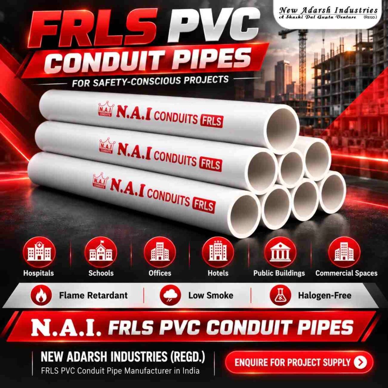 Punjab, Materials, N.A.I. FRLS PVC Conduit Pipes Manufacturer In India