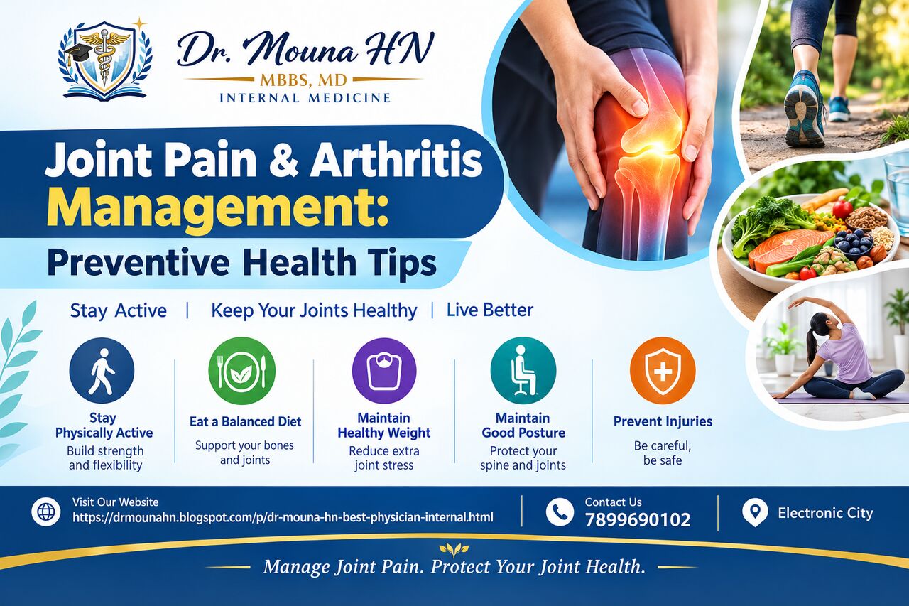 Bangalore, Health, Joint Pain & Arthritis Management: Preventive Health Tips &ndash; Dr. Mouna HN