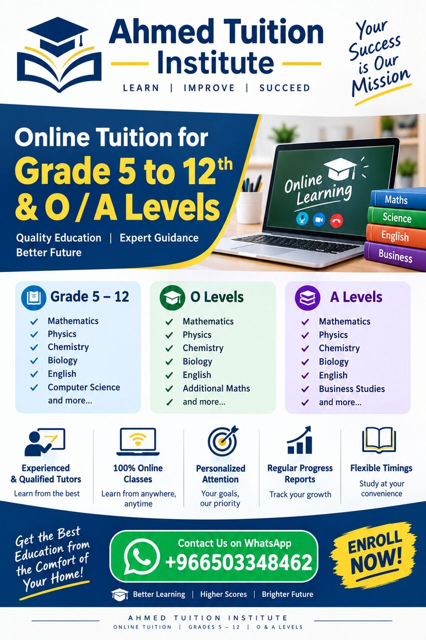 Khobar, Lessons Offered, Online Tuition