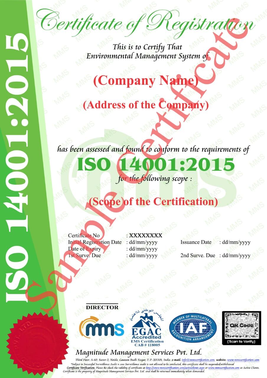 Noida, Business, Get ISO 14001:2015 Certification With MMS LLC