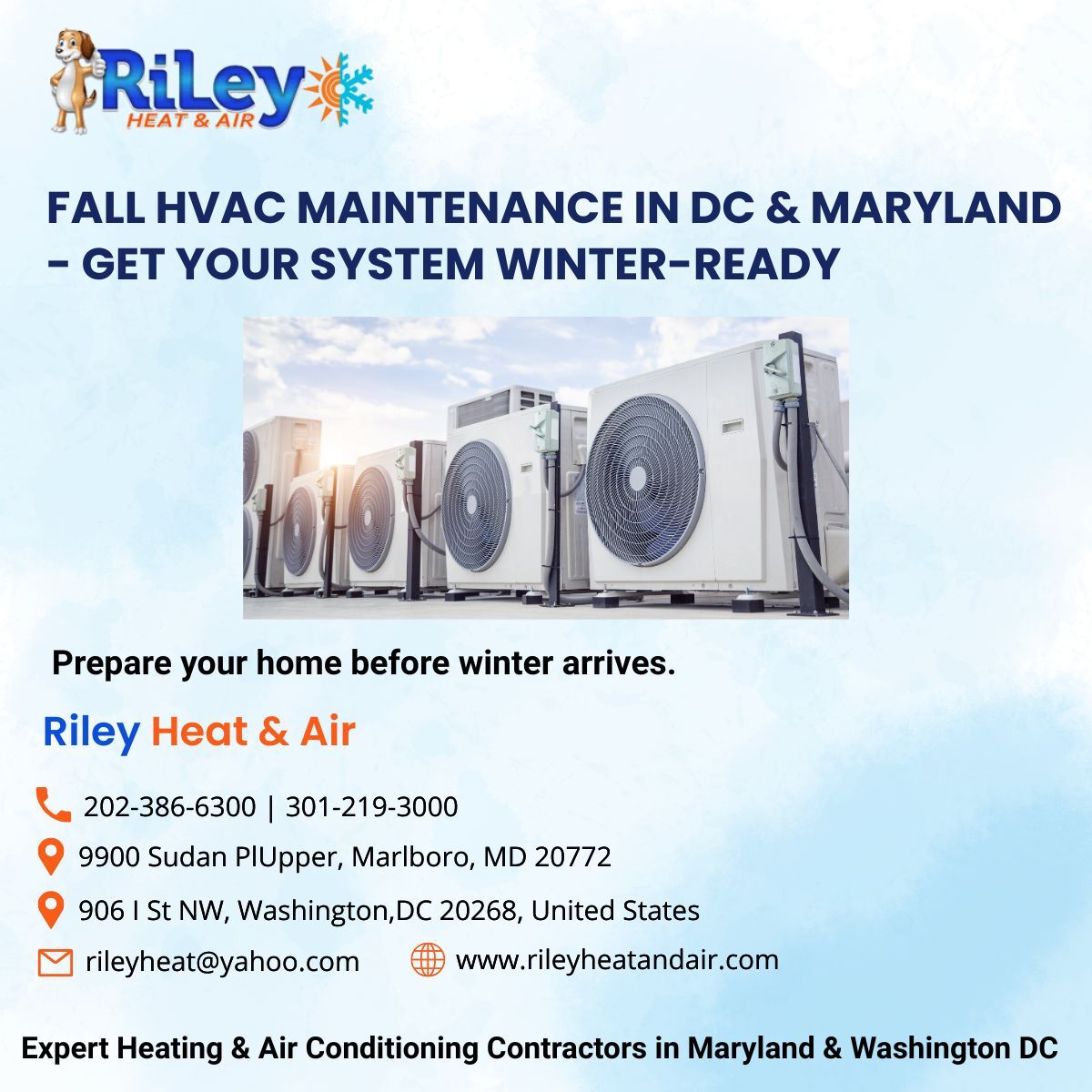 New York, Air Conditioning, Fall HVAC Maintenance In DC & Maryland - Get Your System Winter-Ready