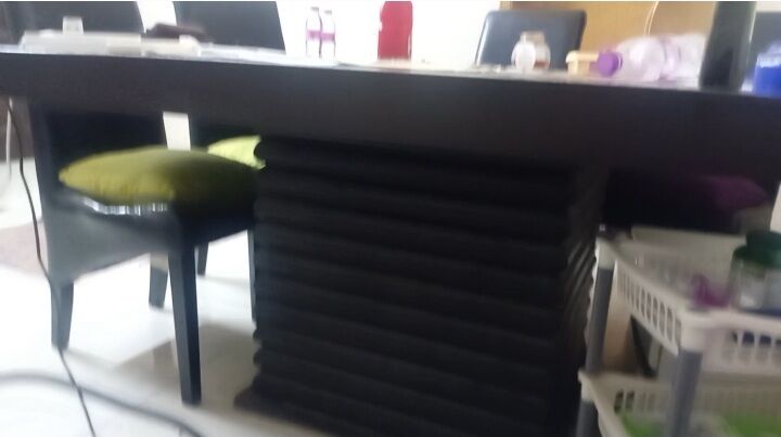 Al Hamadaniyyah, Furniture, SAR 325,  Square Common Use Dining Table 5x5 With 4 Chairs And Cushions For Sale