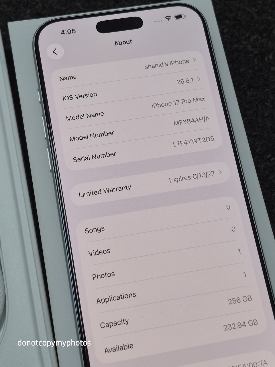 Al Rahmaniyah, Mobile Phones, SAR 4350,  IPhone 17 Pro Max 256gb Silver