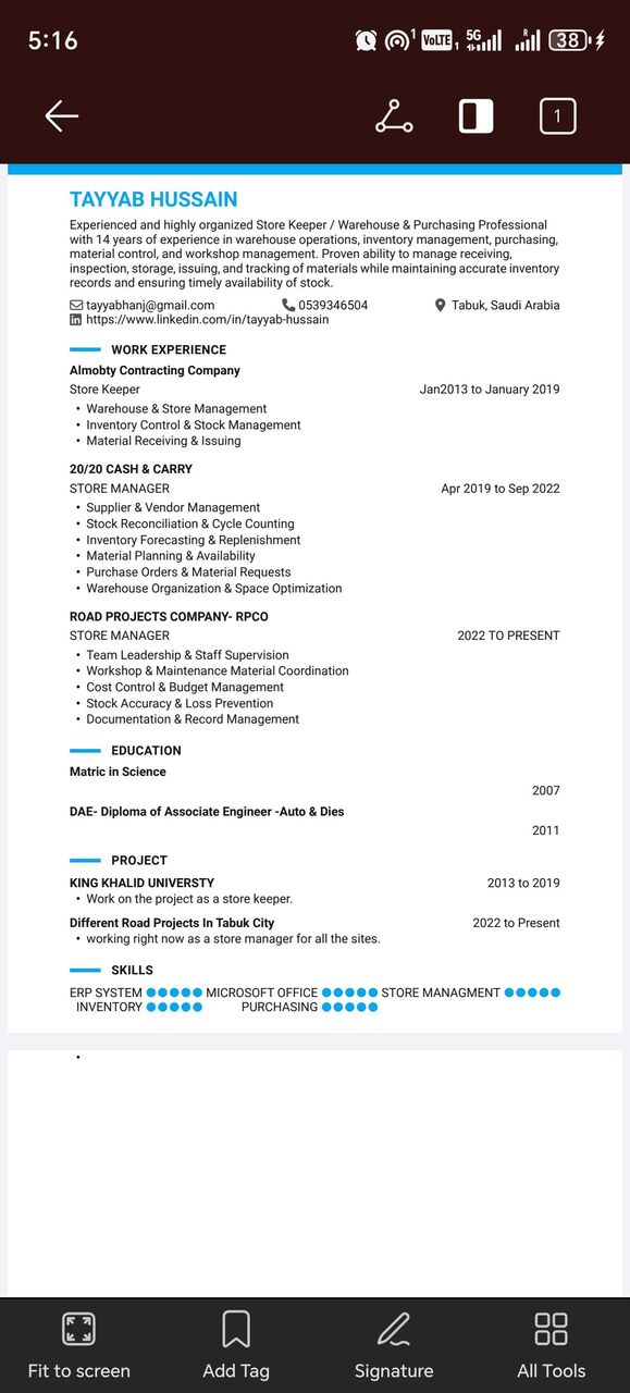 Jeddah, Job Seekers, Store Keeper