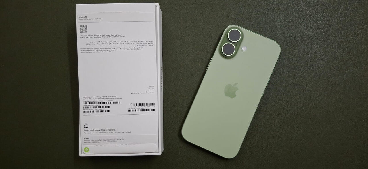 Riyadh, Mobile Phones, SAR 3399,  Used IPhone 17 256 GB - ESim - Middle East - Sage Green - Almost New Condition For Sell