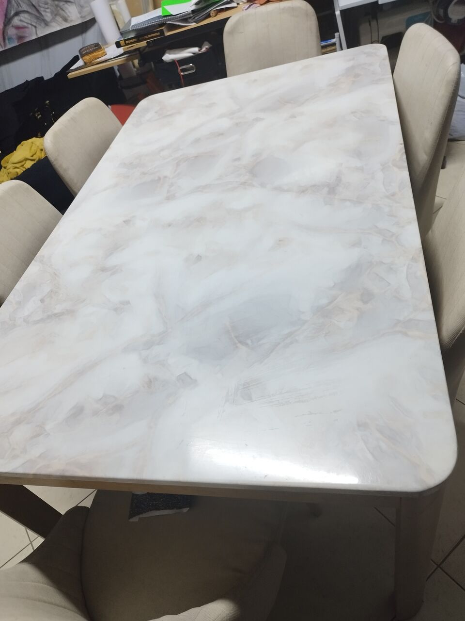 Riyadh, Furniture, SAR 500,  6 Seater Dining Table Marble Heavy
