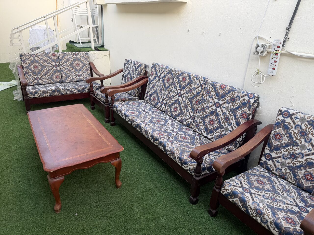 Doha, Free Items, QAR 300,  Wooden Sofa 5 Piece, 8 Seat For Sale