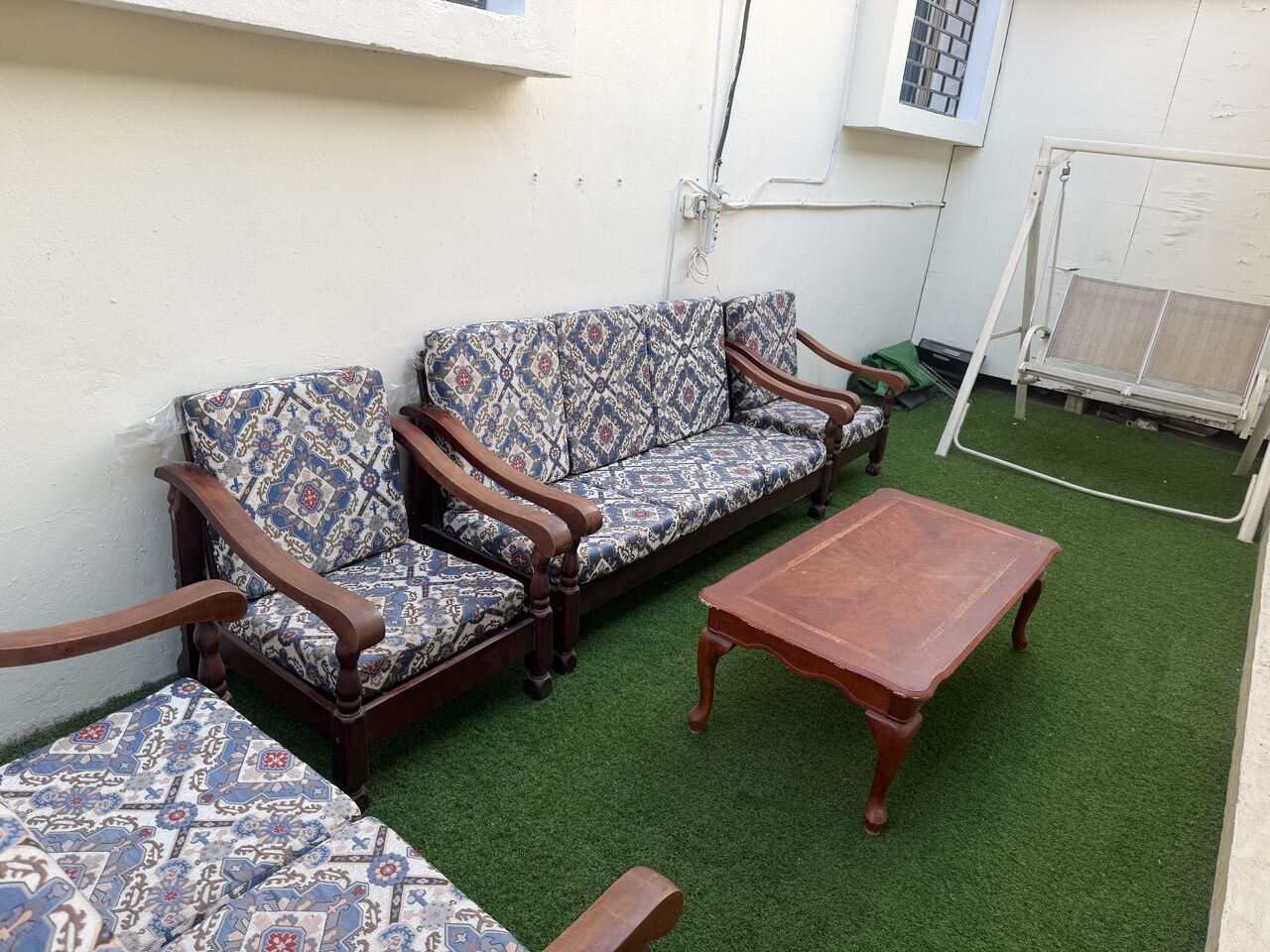 Doha, Free Items, QAR 300,  Wooden Sofa 5 Piece, 8 Seat For Sale
