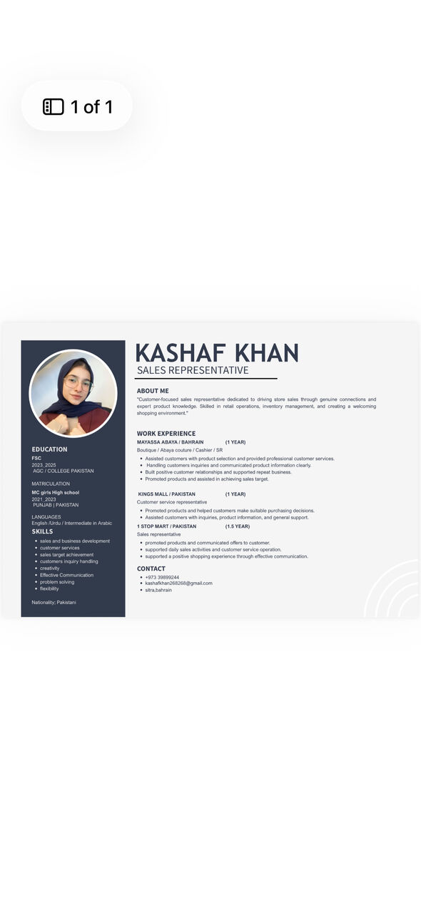 Manama, Job Seekers, SALES LADY