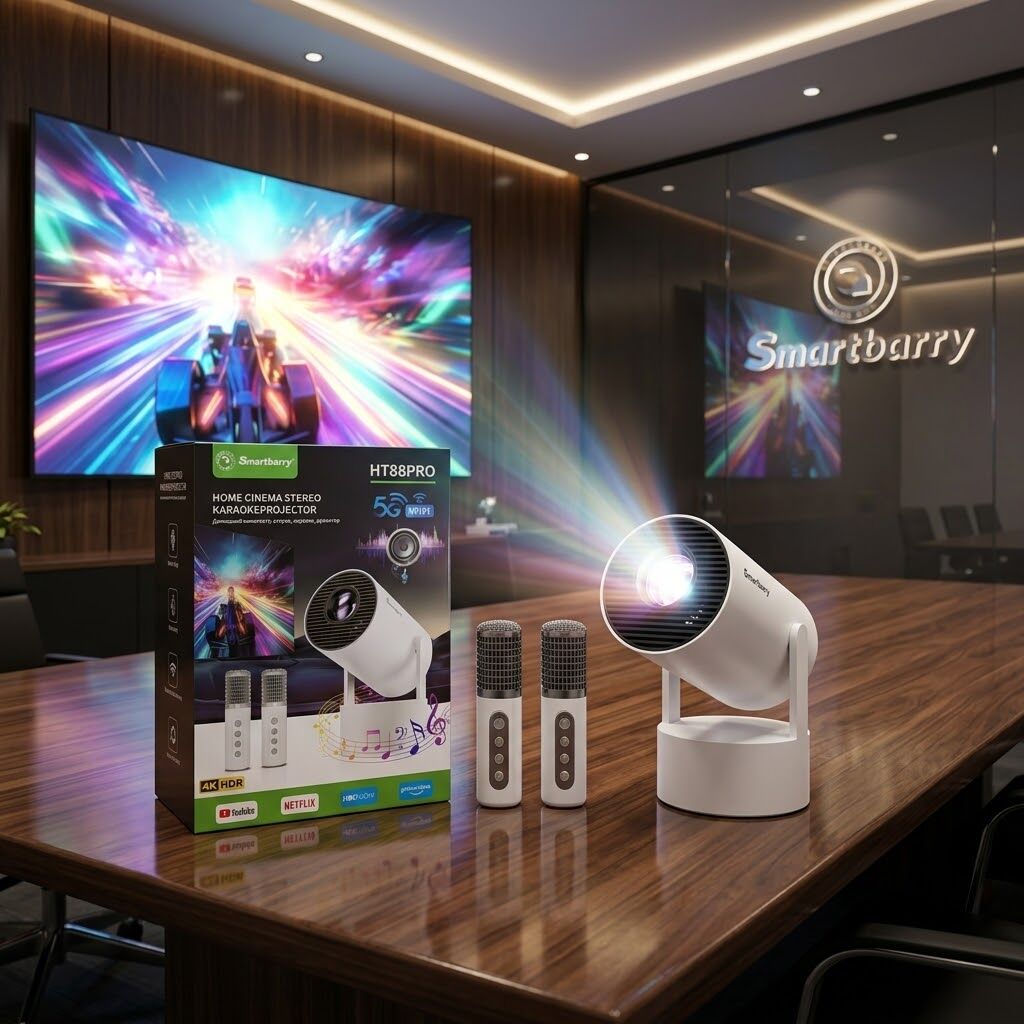 Manama, Computers, BHD 23,  New Home Cinema Stereo Karaoke Projector With 2 Wireless Mic Projector+karaoke System