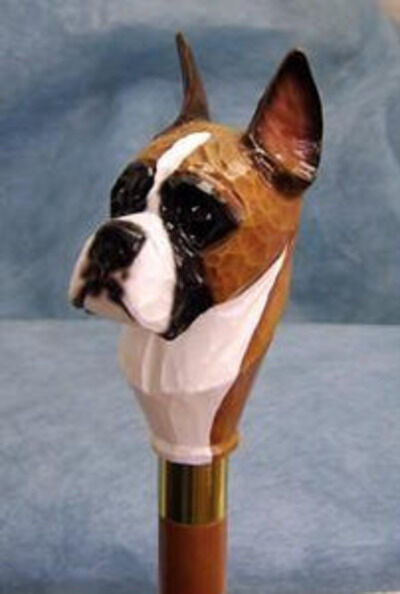 New York, Furniture, Boxer Walking Stick With Detailed Dog Design