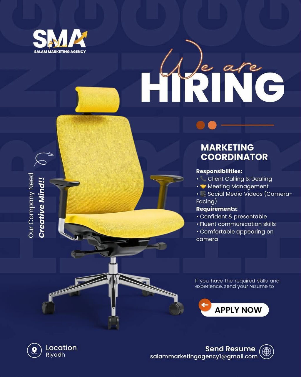 Riyadh, Jobs, I Am Hiring Marketing Coordinater , Kindly Only Contact On Whatsapp