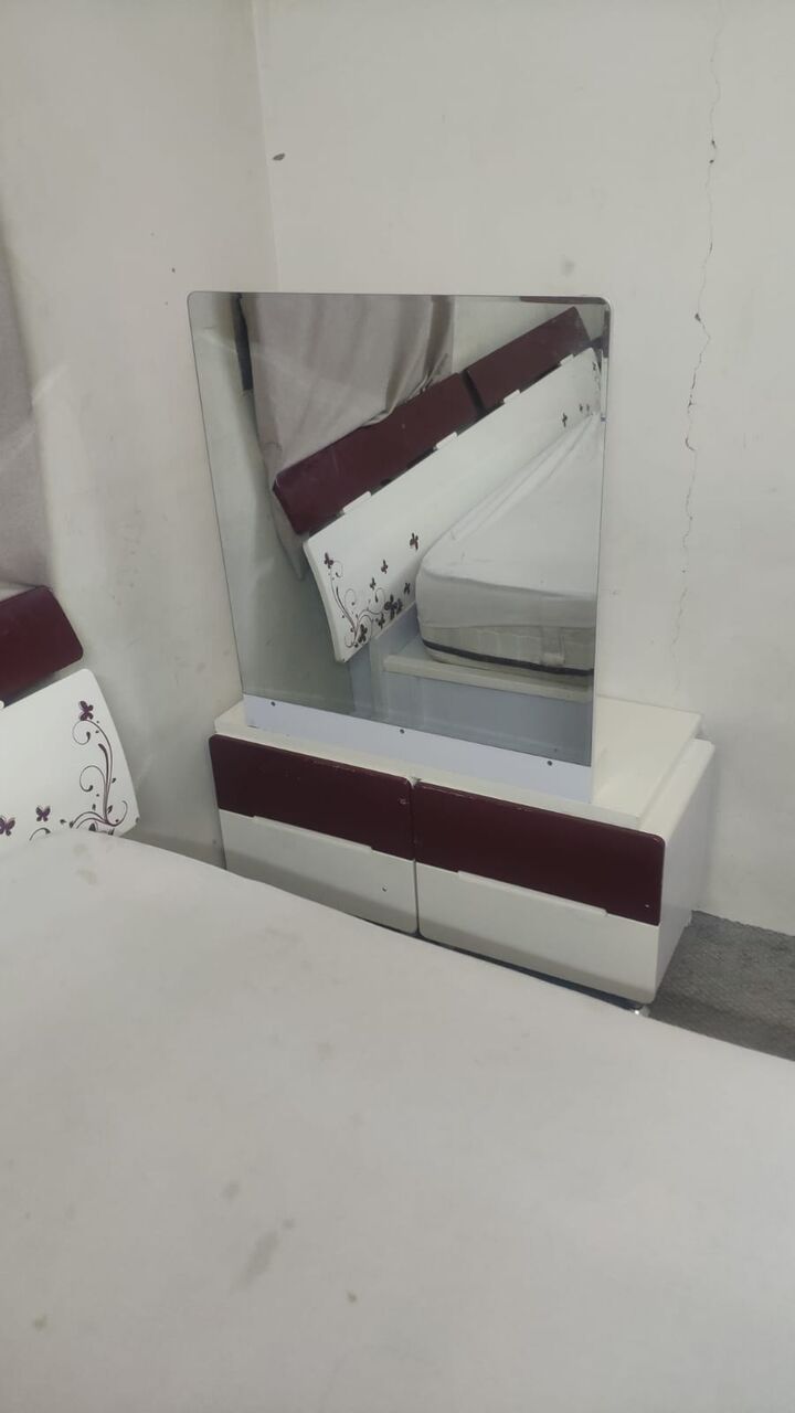 Hara, Furniture, SAR 225,  Modern Double Bed With Matching Vanity Dressing Mirror