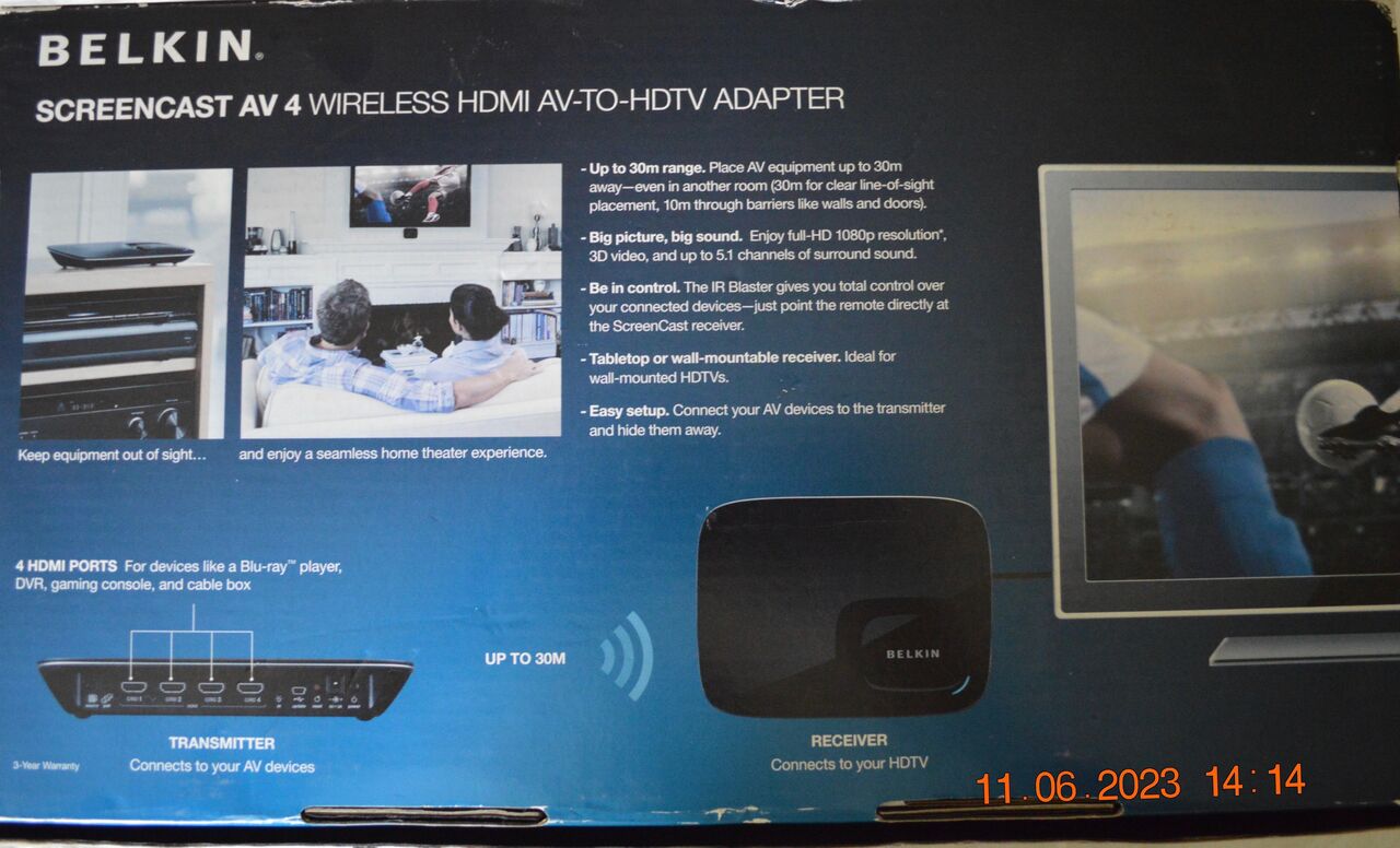 Muscat, Electronics, OMR 60,  Belkin ScreenCast AV 4 Wireless HDMI Adapter