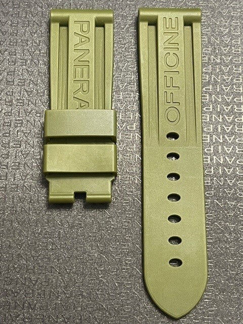 New York, Watches, USD 150,  Buy Panerai Rubber Strap 24MM In Army Green, Orange, Navy & More | OEM