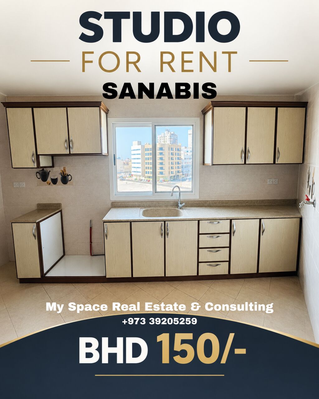 Sanabis, Apartments, Flats, Houses & Villas, BHD 150/month,  Studio,  Clean Studio Apartment For Rent In Sanabis