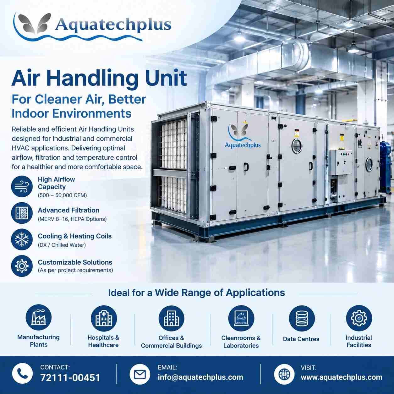 Ahmedabad, Machinery, Air Handling Unit Manufacturer For HVAC Project Requirements