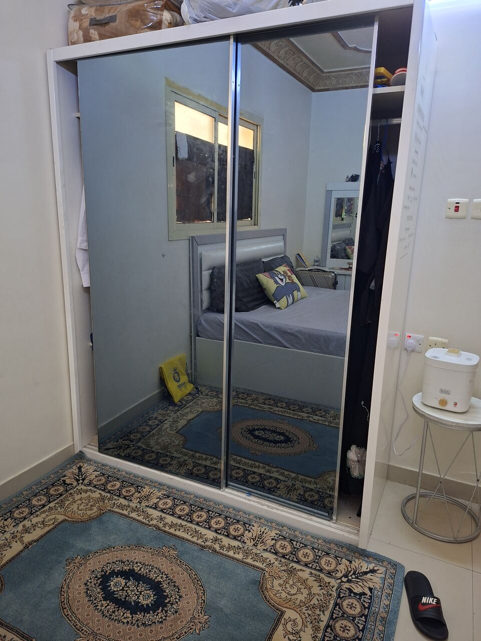 Riyadh, Furniture, SAR 500,  Ikea Complete Double Bedset With Cabinet And Dressing Table