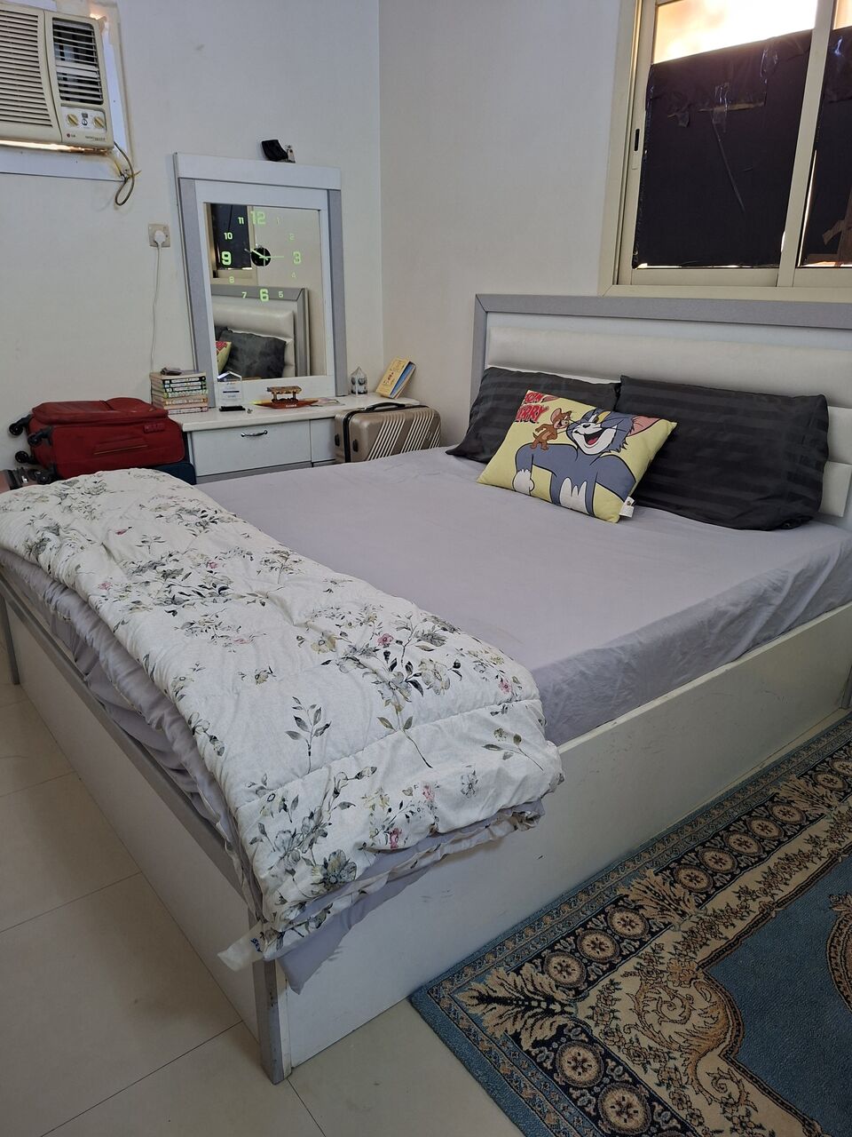 Riyadh, Furniture, SAR 500,  Ikea Complete Double Bedset With Cabinet And Dressing Table