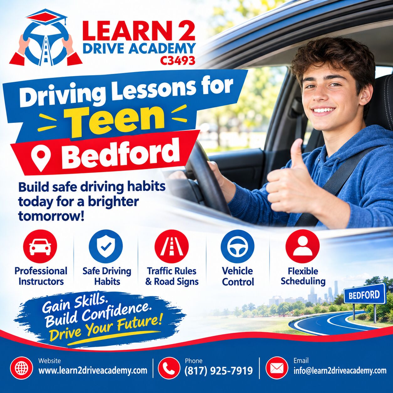 New York, Lessons Offered, Driving Lessons For Teen Bedford Students Learning Safer Road Skills